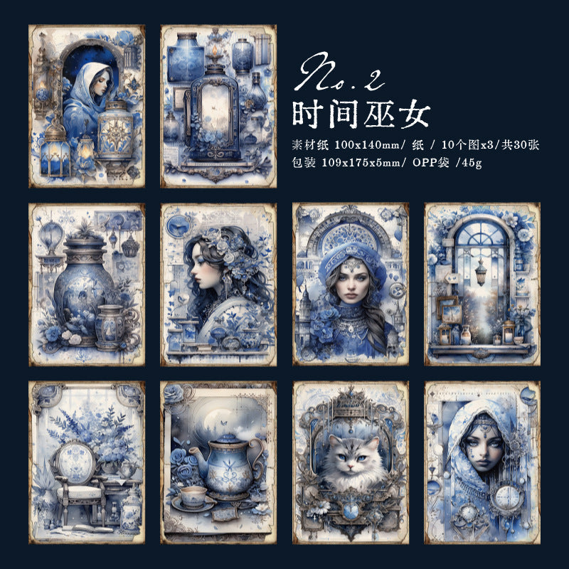 Jotlink 30 Pcs Gothic Witchy Scrapbook Paper MFBK